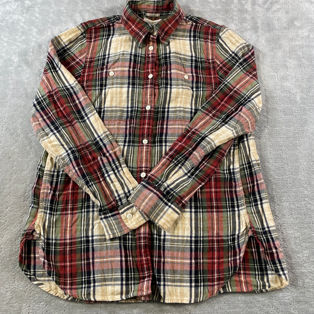 Denim Supply Ralph Lauren Flannel Shirt Womens Medium Plaid Utility Fall Casual